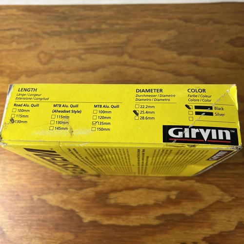 GIRVIN Flex Stem Alu. Quill Stem 25.4mm x 135mm Black In Original Box - Picture 14 of 16
