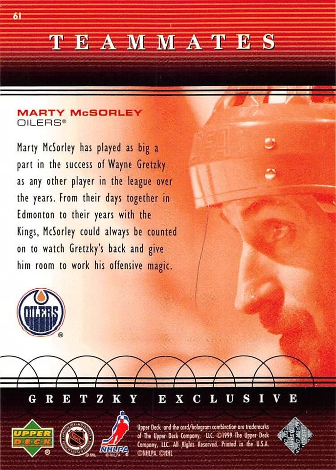 1999-00 Upper Deck Wayne Gretzky Exclusive #61 NM/MT EDMONTON OILERS - Image 2 of 2