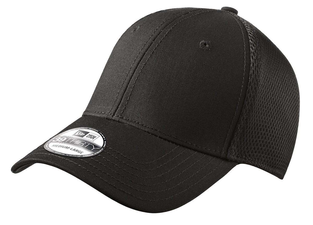 New Era 39THIRTY Mesh Back Flex Stretch Hat Blank Cap - Black, White, Navy, Red - Picture 2 of 62