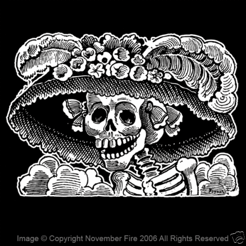 Female Dandy Jose Posada Day of the Dead Skull Mexico Political Shirt