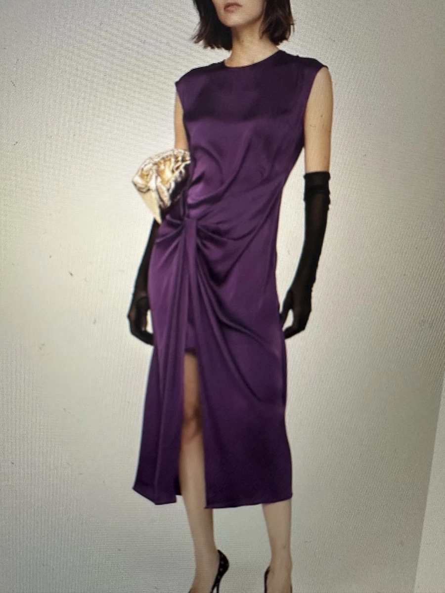 green emerald velvet dress Satin Swing Dress with Draped Skirt main image 0