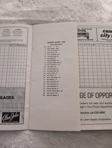 1968 S.D. Padres PCL Program-Their Last Season Played In The New S. D Stadium - Picture 14 of 24