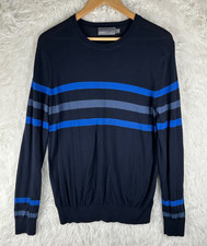 Vince Men's Size M Navy Blue Crew Neck Cotton Pullover Long Sleeve Sweater