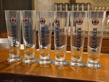 6x Paulaner Glas 0,5l Pokal Stange Alkoholfrei Gläser Bier Brauerei Hefe Weizen