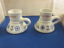 Vintage Feltman Langer 1984 First Mate & Captain Mug Set Of 2