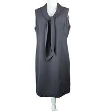 Calvin Klein Sheath Dress Womens 12 Black Tie Neck Classic Business Office Event