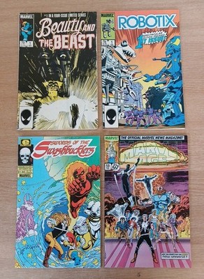 4× Marvel Comics 1984-88; Beauty & The Beast, Robotix, Swashbucklers, Marvel Age