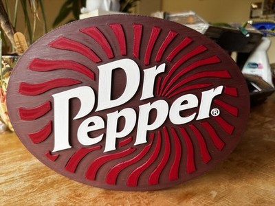 Dr Pepper 3D gedrucktes Logo Schild - Retro-Stil mehrlagiges Display Wandbild.