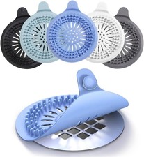 Silicone Hair Drain Catcher for Bathtub Shower Sink Reusable Hair Trap 5 Pack
