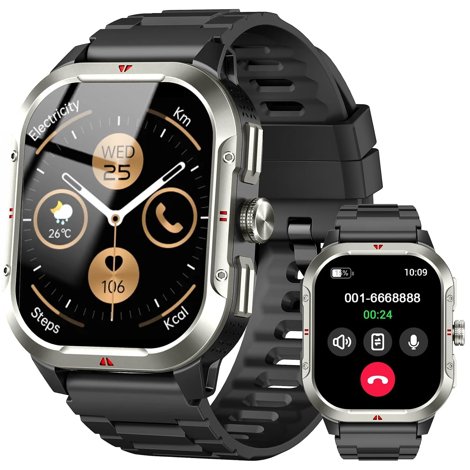Smart Watch Uomo GPS, 2.06"HD Schermo Militare 2026 Nuovo Orologio Fitness