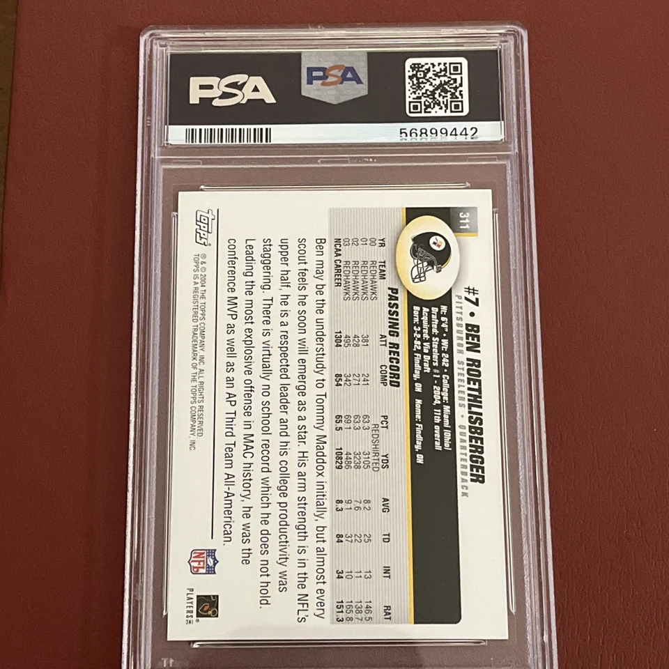 Ben Roethlisberger PSA 10 2004 Topps PRIMERA EDICIÓN Rookie POP 14 🔥 Foto 2 de 2