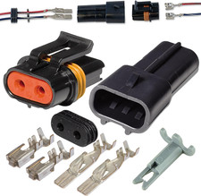 2 Pin Metri-Pack Waterproof Connector 10-12awg Terminals and Seals 46Amp 10-12