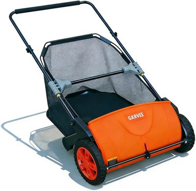 Manual Push Lawn Sweeper 21-Inch Sweep Width,3.5 Cu. ft Bag,Stands or Hangs Flat