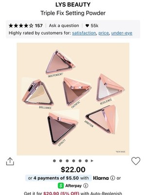 LYS BEAUTY Triple Fix Setting Powder in Translucent