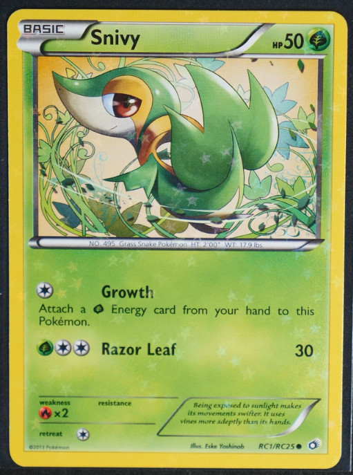 Snivy Holo Common #RC1/RC25 Legendary Treasures: Radiant Collection NM