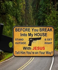 Before you break in Get right with Jesus Trailer Hitch Cover Plug 2" receiver
