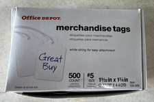 Office Depot 500 Count Merchandise Tags 5 size
