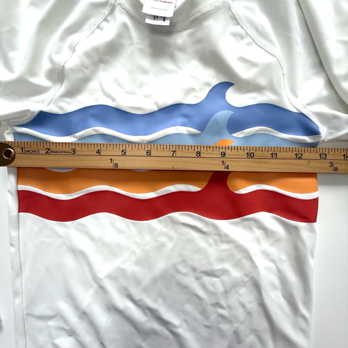 Hanna Andersson White Long Sleeve Rash Guard Colorful Waves Size 6-7 - Picture 6 of 9