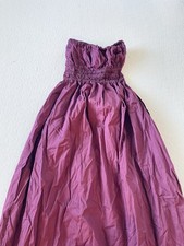 NWT Faithful The Brand Le Bon Midi Dress Sangría Organic Cotton Strapless XS 2