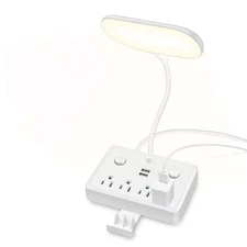 LED Desk Lamp, Power Outlet with Dimming Night Light Desk Light,Table Lamps 3...