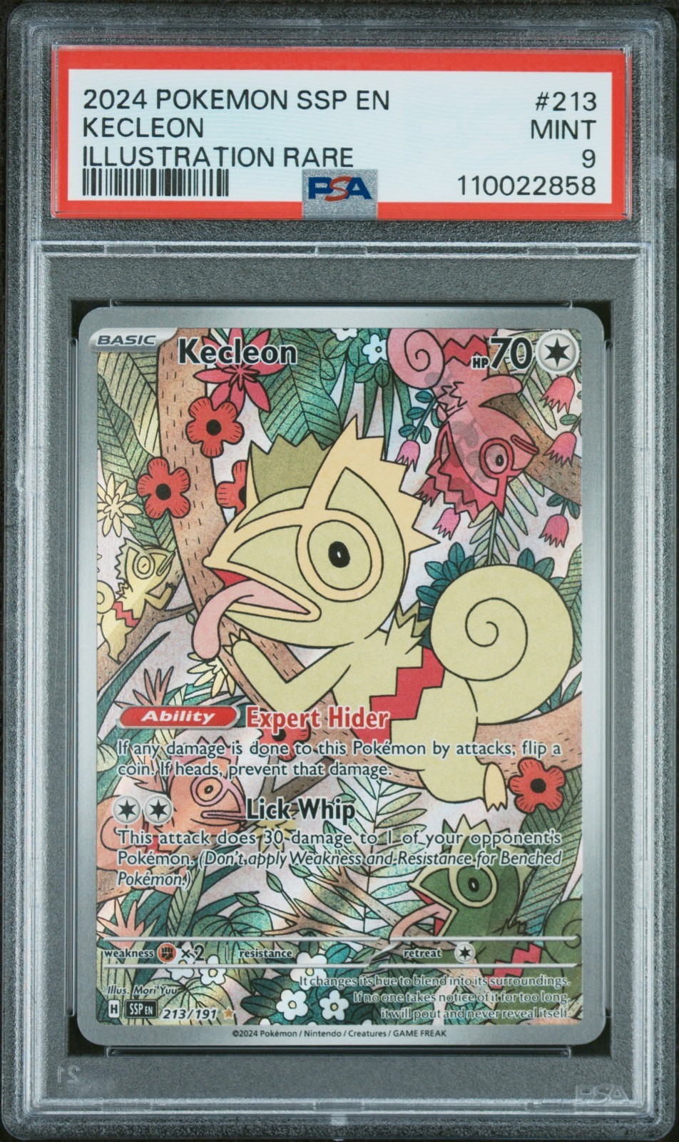 2024 POKEMON SSP EN-SURGING SPARKS #213 KECLEON ILLUSTRATION RARE PSA 9