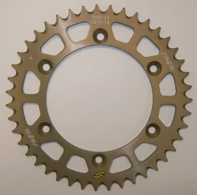 Piñón trasero de aluminio Sunstar Works Triplestar - 43T - dorado motocicleta 5-359243 Foto 2 de 4