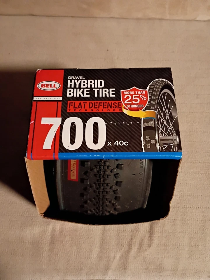 Pneu de bicicleta híbrido Bell Gravel bicicleta defesa plana 700 x 40c novo em folha  - Imagem 3 de 4