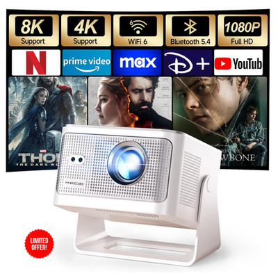 Smart Beamer HY350MAX 4K 8K 1080P WiFi 6 Bluetooth