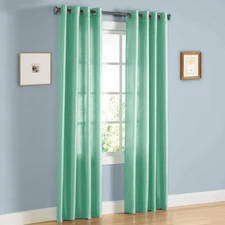 1PCS  SOLID SEMI SHEER GROMMET WINDOW CURTAINS DROPES FAUX SILK 84" NANCY