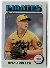 2024 Topps Heritage Mitch Keller #/225 Chrome Silver Pittsburgh Pirates
