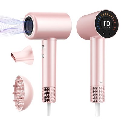 Hair Dryer, 110000 RPM Fast Drying Blow Dryer with Magnetic Diffuser and Conc...