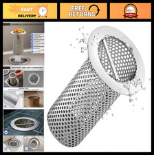 Heavy-Duty 3" Floor Drain Strainer - 6" Tall Perforated Stainless Steel Basket f