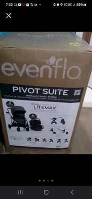 Oxford Black Evenflo Pivot Suite Modular Travel System LiteMax Infant  11/ 2023