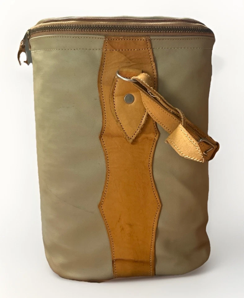 Bolso de Mano Vintage King Ranch Running con Borde de Cuero Aislado Refrigerador de Viaje Texas Foto 3 de 4