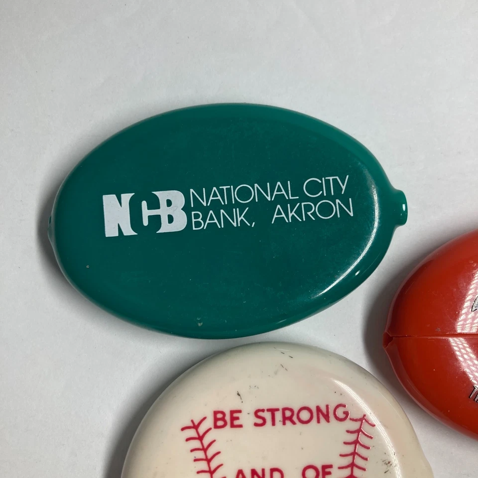 Винтажный сжать пластиковый монета изменить сумочки лот из 3 National City банк Акрон OH + больше - Изображение 4 из 4