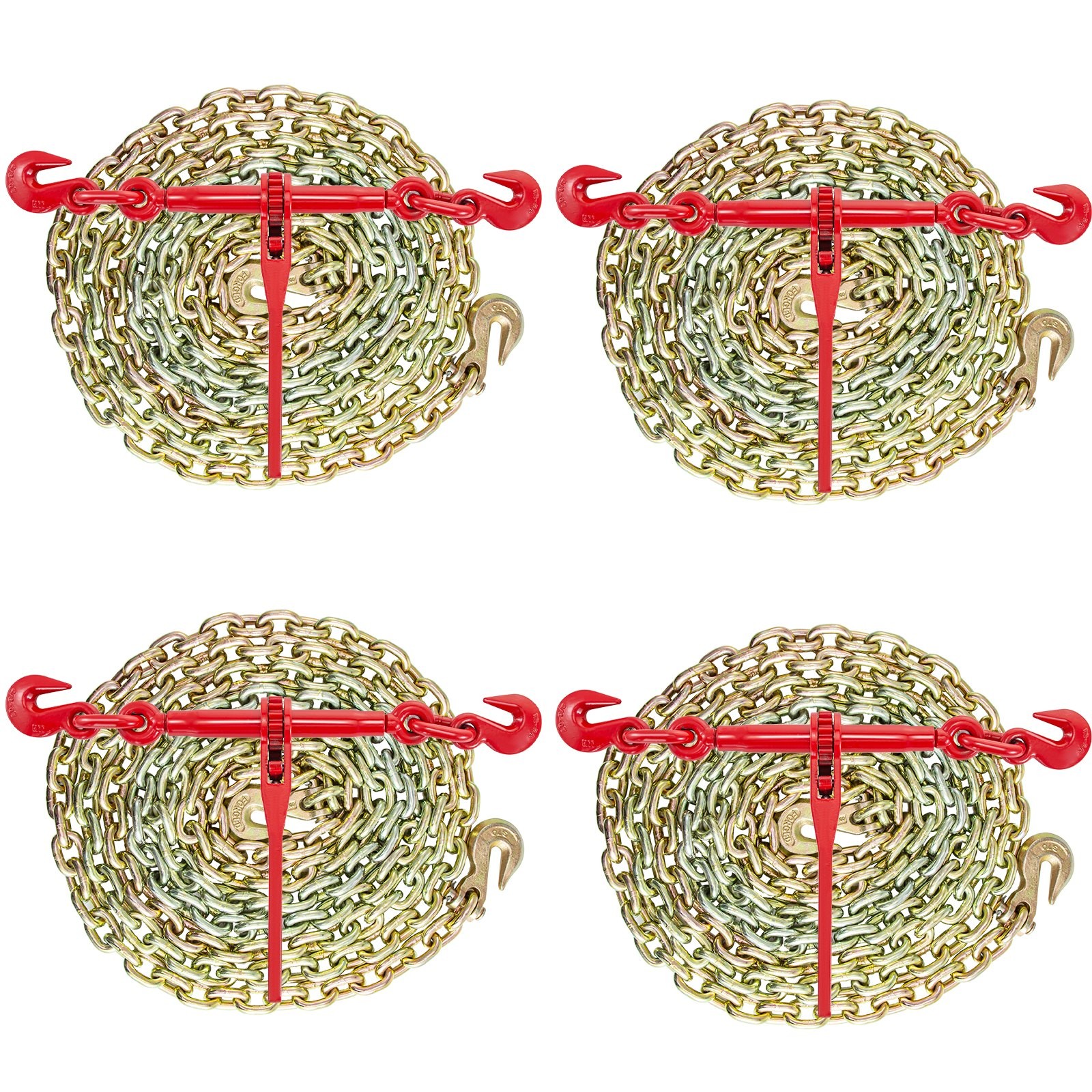 VEVOR Chain and Binder Kit 3/8in-1/2in,Ratchet Load Binders 9215lbs Working Stre