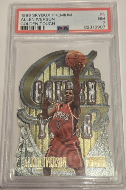 1996-97 Skybox Premium - Golden Touch Allen Iverson #4 (RC) PSA 7