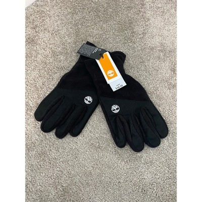 NWT Timberland Fleece Touchscreen Gloves Black Winter Gloves Size L XL