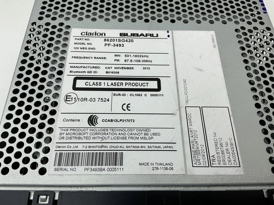 AUTORADIO PER SUBARU Forester 3° Serie 86201SG420 (08>) - Immagine 4 di 4