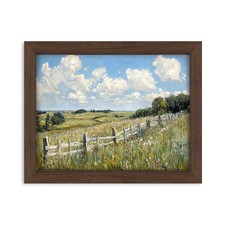 Rustic Landscape Wall Art 8x10 Inch Framed   Cottagecore Countryside Canvas P...