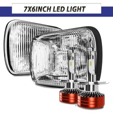 Pair 5x7 7x6 H6054 Headlights H4/9003 LED Fog Light DRL Offroad Pickup