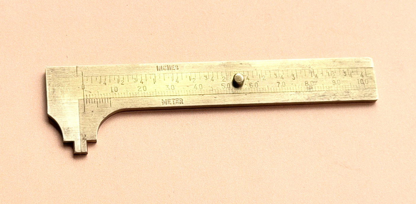 Penn Tool Company 4-Inch Brass Pocket Slide Caliper. Made in the USA!