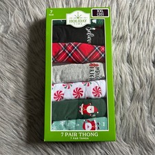 Holiday Time Christmas Thongs Womens Size XXL 20 Panties 7 Pair Underwear