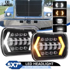 2X LED Headlights High/Low Beam For International 5900i 9200 9400 9900 7300 7400