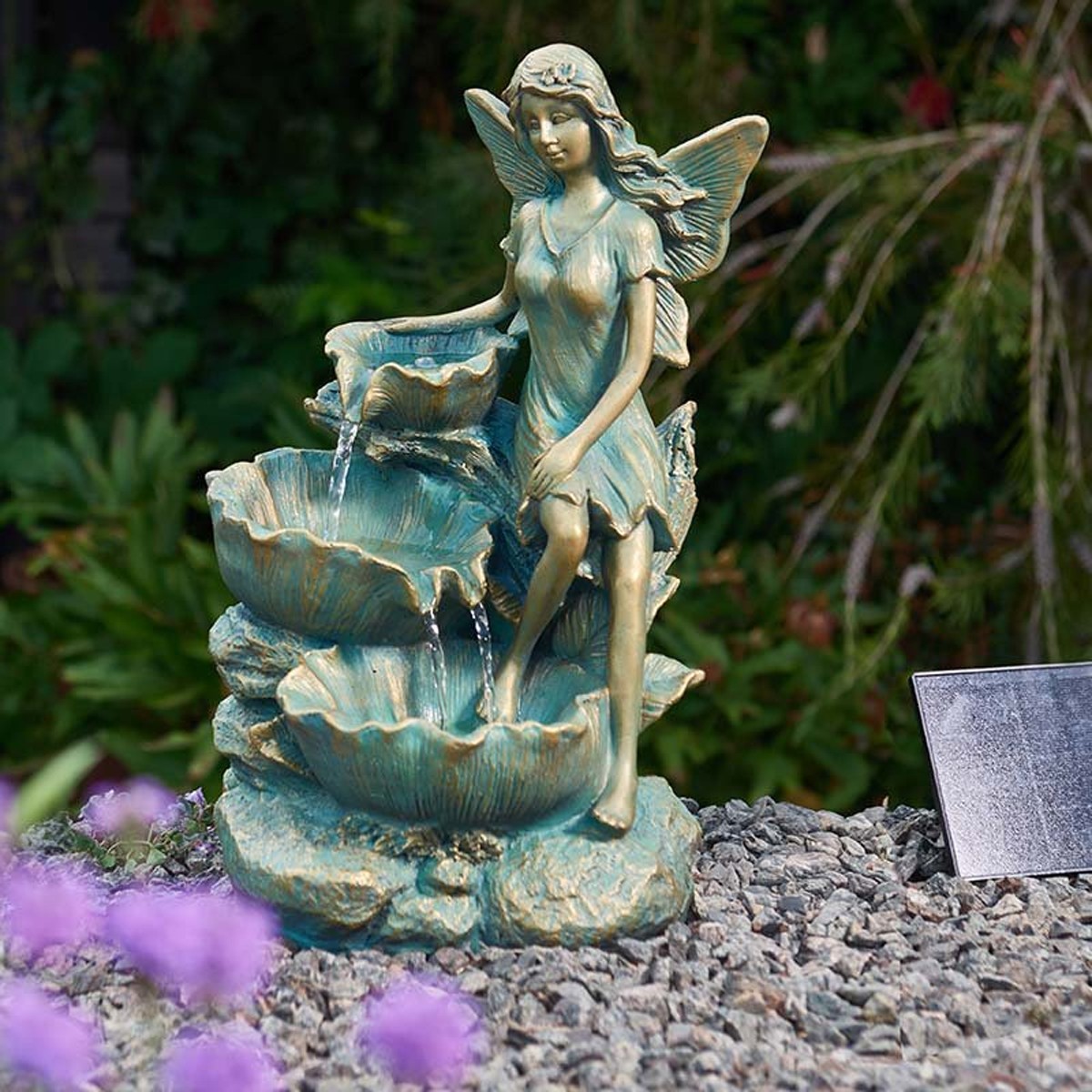 Smart Solar Fairy Falls Cascade Solar Powered Water Fountain