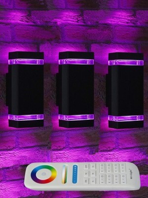 Up and Down Outdoor Wall Lights, Mi.Light Remote Control Warm White 1000lm Co...