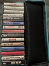 15 Vintage Country Cassette Lot: Patsy Cline George Jones Etc  Case