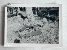 Vtg US Army Photo 2 Soldiers BAR M1918A2 Machine Gun Field Gear Cold War Germany