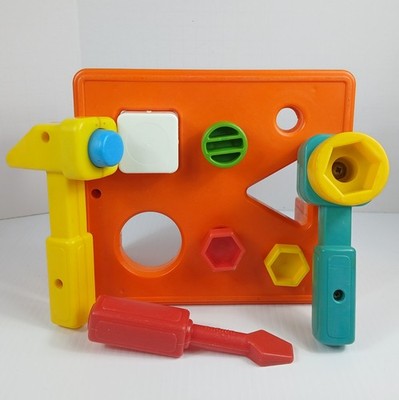 Vintage Chicco Replacement Parts Tool Work Bench Shape Sorter Toy Hammer Wrench