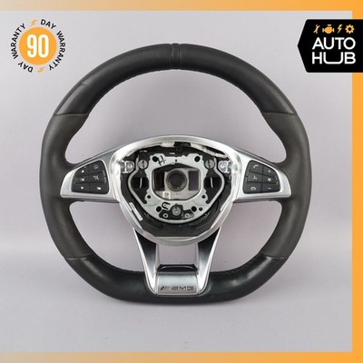 15-18 Mercedes W205 C43 GLC63 AMG Steering Wheel Flat Bottom Suede OEM